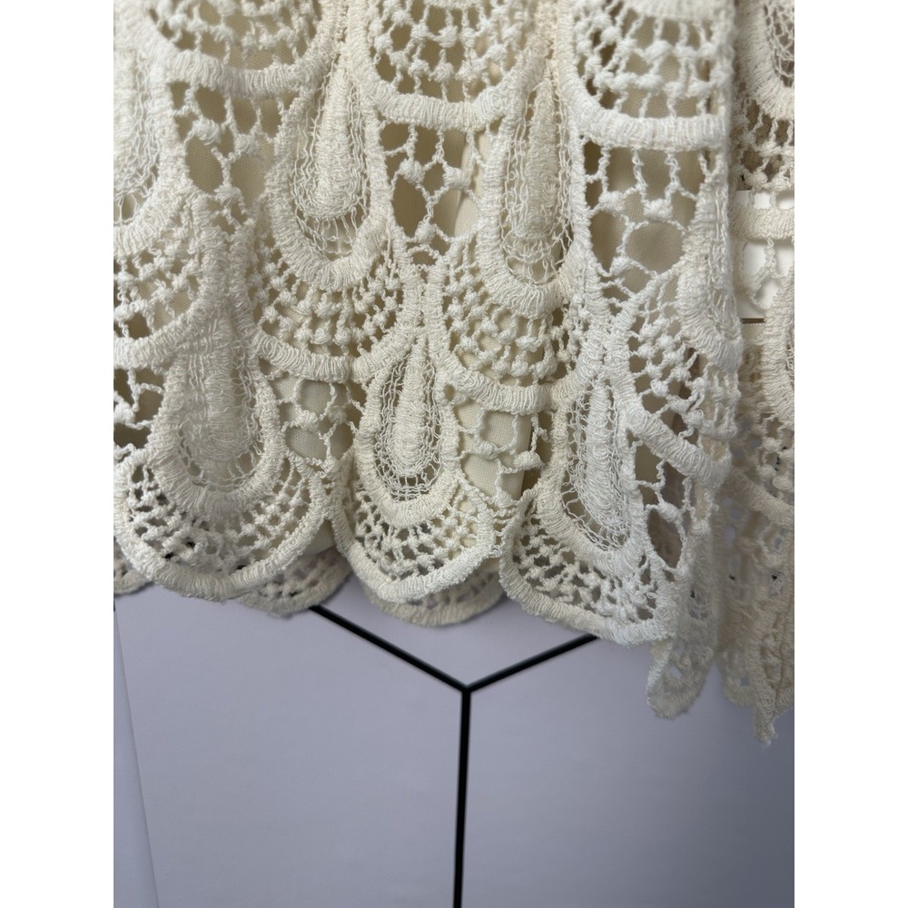 Adiva Women's Top Lace Ivory 3/4 Bell Sleeve Lined Size PM - Picture 4 of 15
